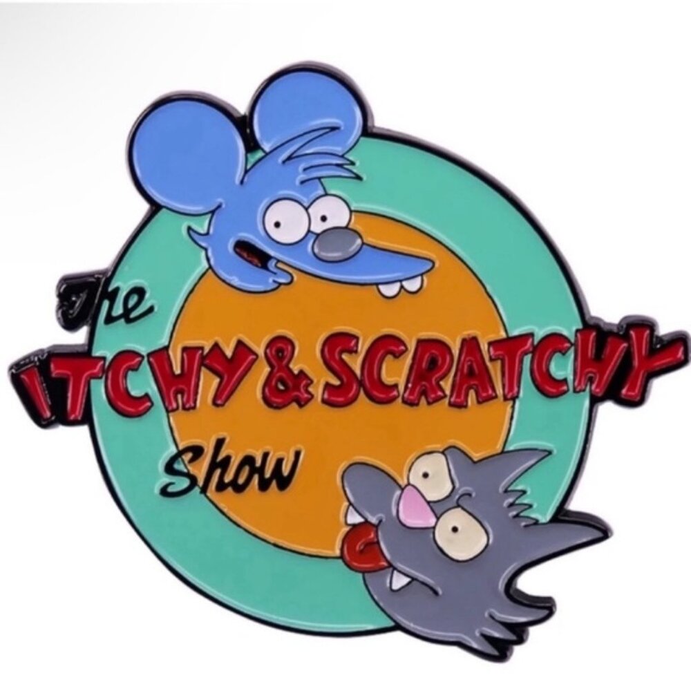 The Simpsons The Itchy  & Scratchy Show Enamel Metal Pin The Simpsons Sh